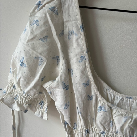 Charlie Holiday Isabella Linen Blend Butterfly print Maxi Dress‎ Sz 6 - Picture 7 of 10